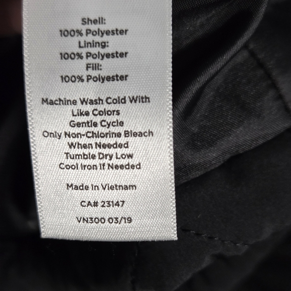 Talbots Quilted Button Up Belted Black Lightweight Jacket Women's Large Coat - Picture 5 of 5